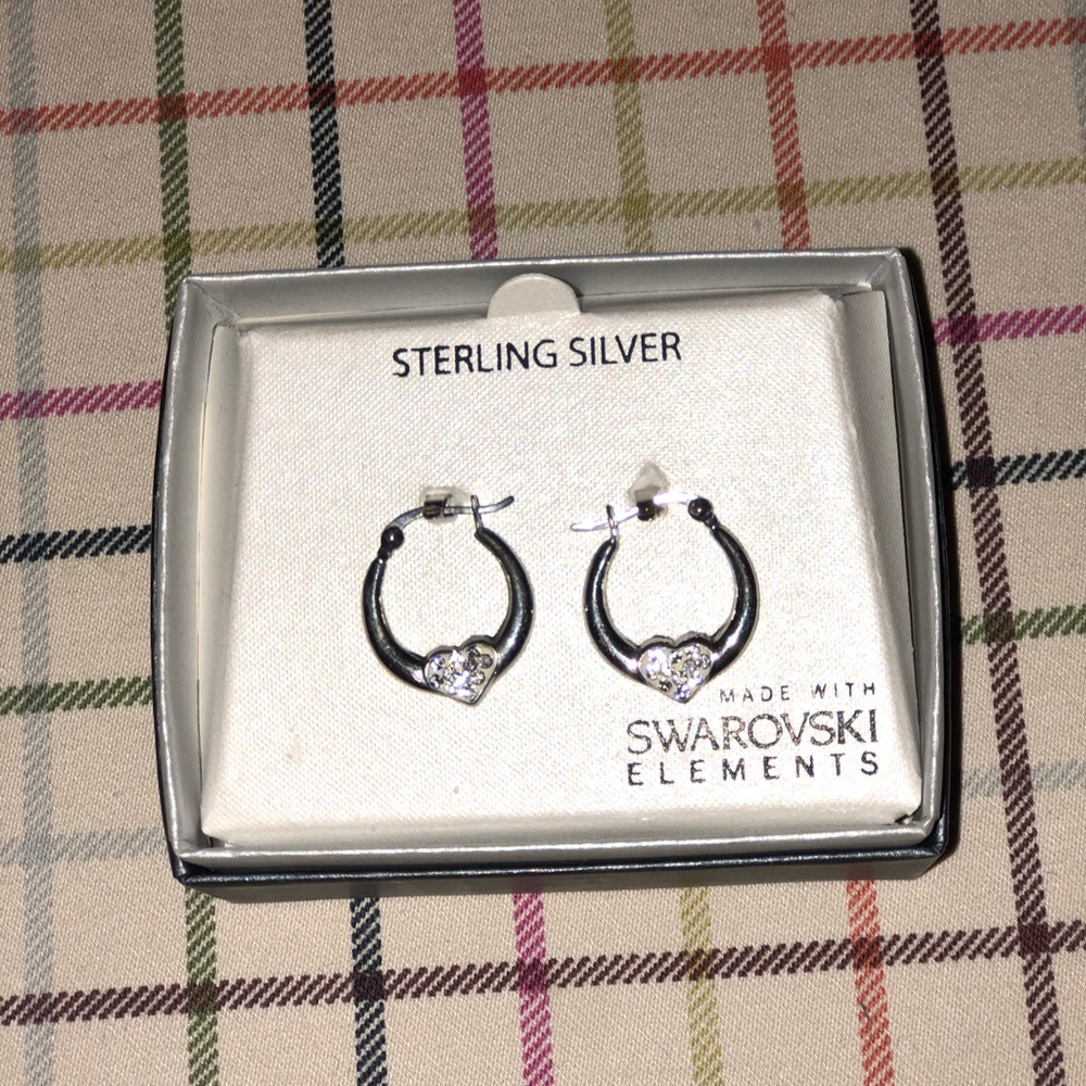 Sterling Silver Heart Hoops